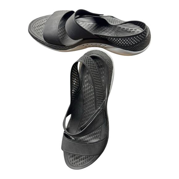 Crocs LiteRide 360 Sandals for Women, Black/Light Grey 11 Casual Beach Vacation - Picture 1 of 10